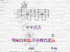 <b>《簡單的幸?！芳V_C調簡單彈唱譜</b>