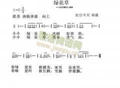 綠花草 免費電子琴_五線譜